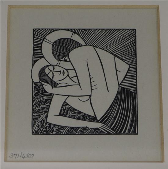 Eric Gill (1882-1940) Stay Me with Apples 3.75 x 3.5in.